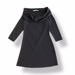 Susana Monaco Black Cowl Neck Tunic Mini Dress- Size M